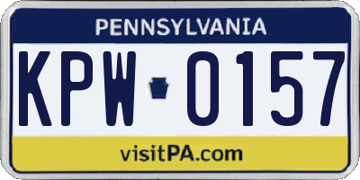PA license plate KPW0157