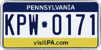 PA license plate KPW0171
