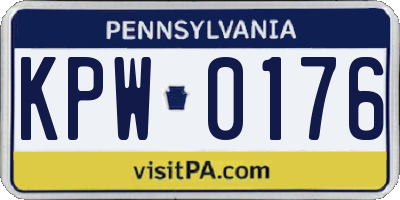 PA license plate KPW0176
