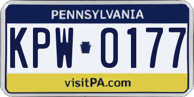 PA license plate KPW0177