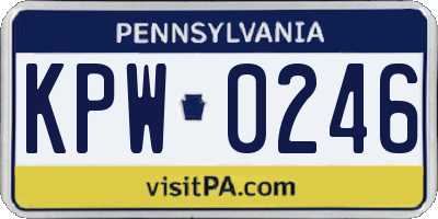 PA license plate KPW0246
