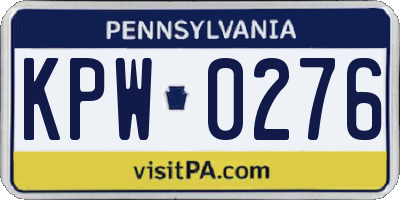 PA license plate KPW0276