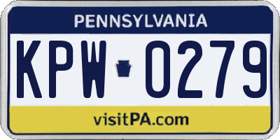 PA license plate KPW0279