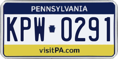PA license plate KPW0291