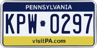 PA license plate KPW0297