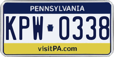 PA license plate KPW0338