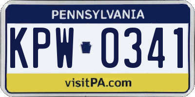 PA license plate KPW0341