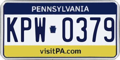 PA license plate KPW0379