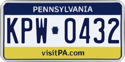 PA license plate KPW0432