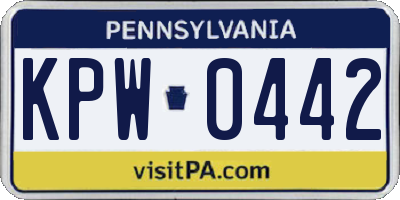 PA license plate KPW0442