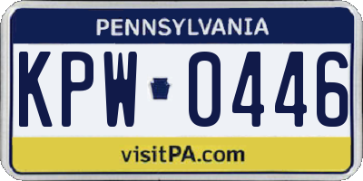 PA license plate KPW0446