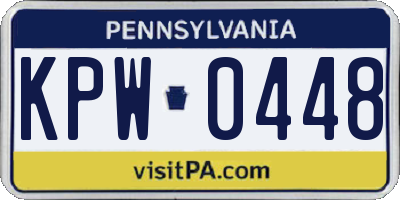 PA license plate KPW0448
