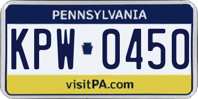 PA license plate KPW0450