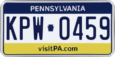 PA license plate KPW0459