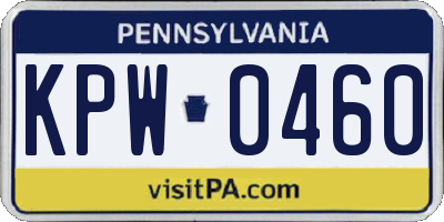 PA license plate KPW0460