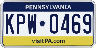 PA license plate KPW0469