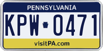 PA license plate KPW0471