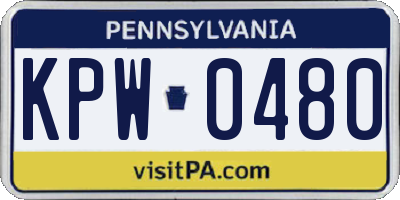 PA license plate KPW0480