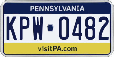 PA license plate KPW0482