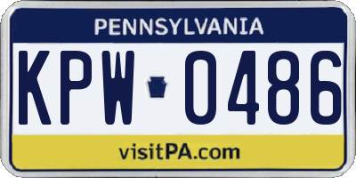 PA license plate KPW0486