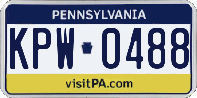 PA license plate KPW0488