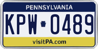 PA license plate KPW0489