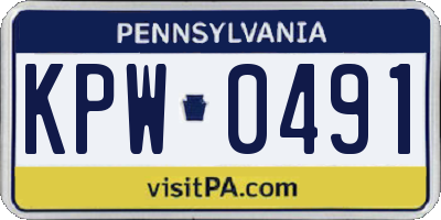 PA license plate KPW0491