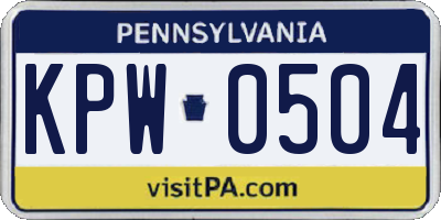 PA license plate KPW0504