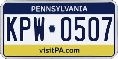 PA license plate KPW0507