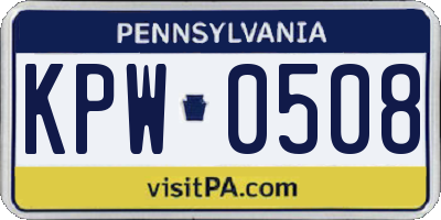 PA license plate KPW0508