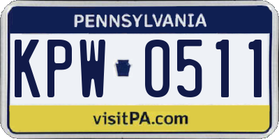 PA license plate KPW0511
