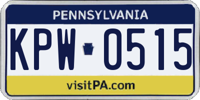 PA license plate KPW0515