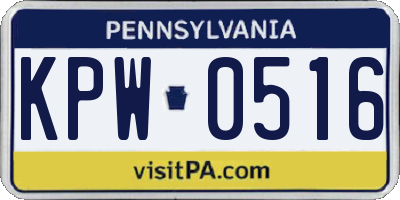 PA license plate KPW0516