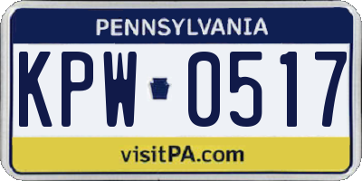 PA license plate KPW0517