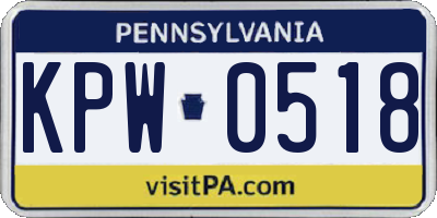 PA license plate KPW0518