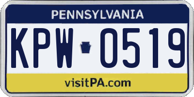 PA license plate KPW0519