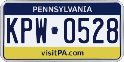 PA license plate KPW0528