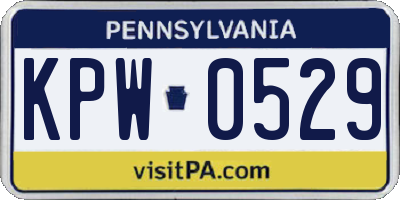 PA license plate KPW0529