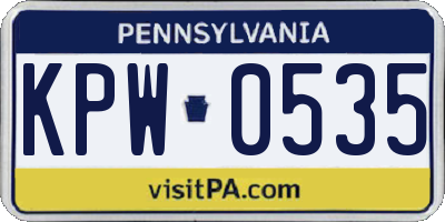 PA license plate KPW0535