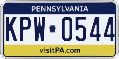 PA license plate KPW0544