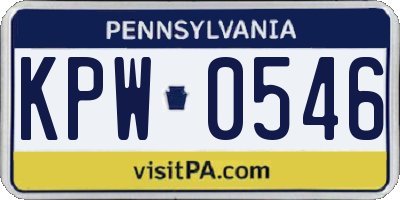 PA license plate KPW0546