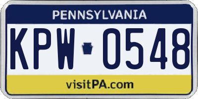 PA license plate KPW0548