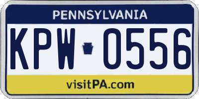 PA license plate KPW0556