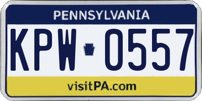 PA license plate KPW0557