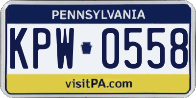 PA license plate KPW0558