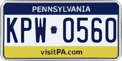 PA license plate KPW0560