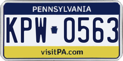 PA license plate KPW0563