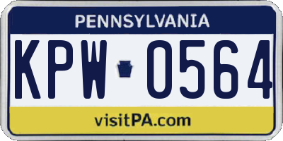 PA license plate KPW0564