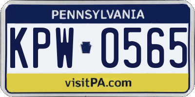 PA license plate KPW0565
