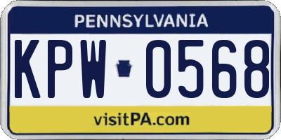 PA license plate KPW0568